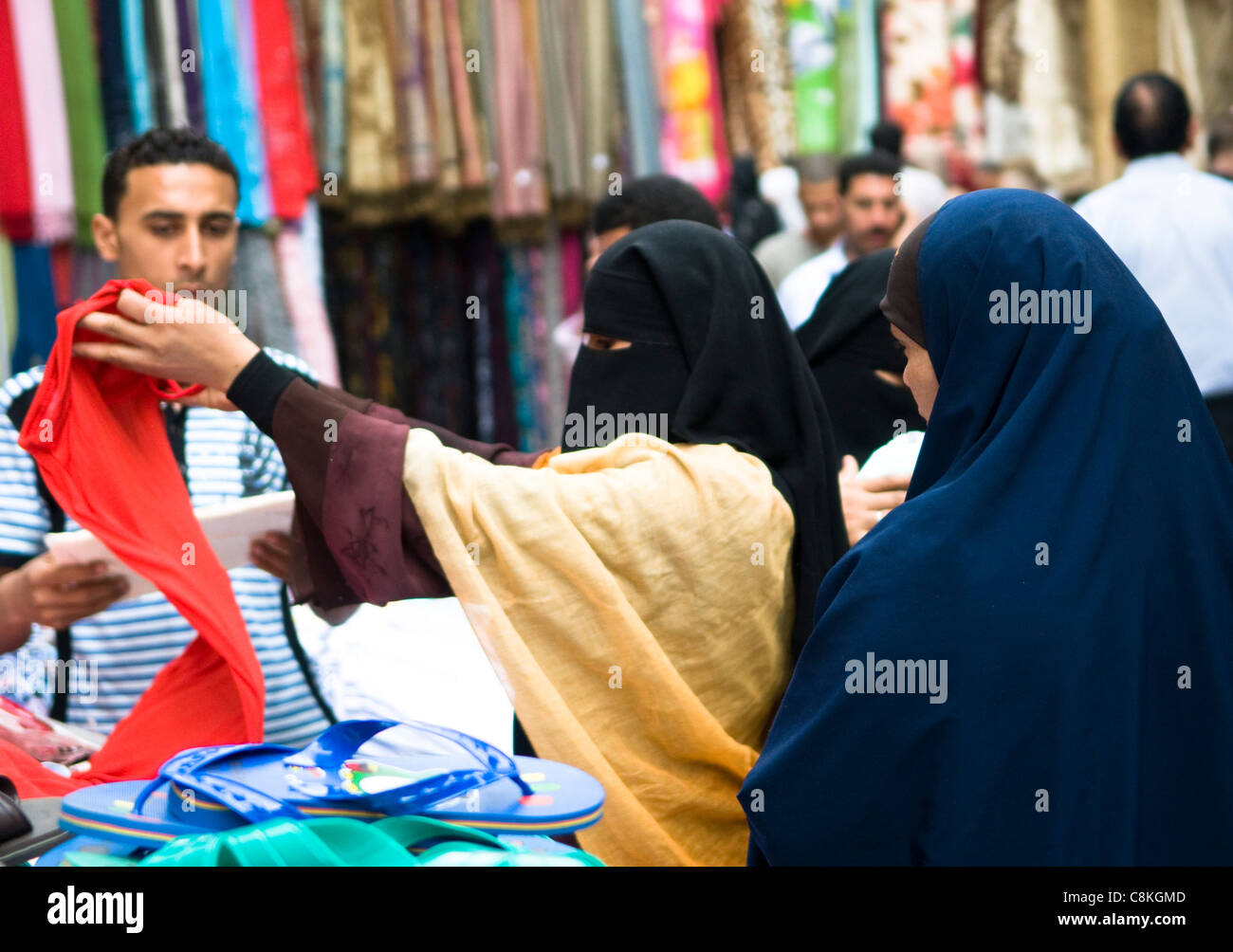 Vivace mercato egiziano scene. Foto Stock