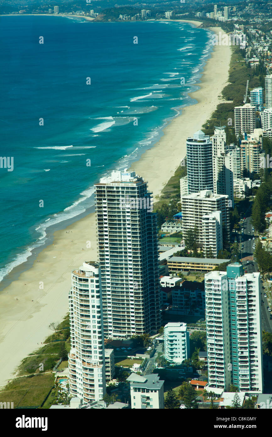 Il paradiso del surf area della Gold Coast di Queensland in Australia Foto Stock