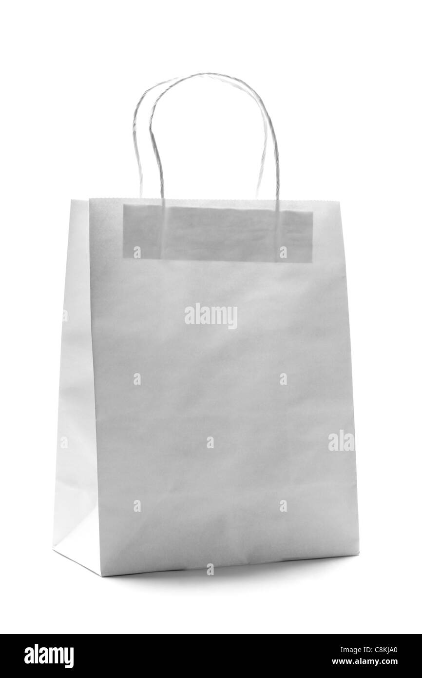 White Shopping Bag,Closeup. Foto Stock