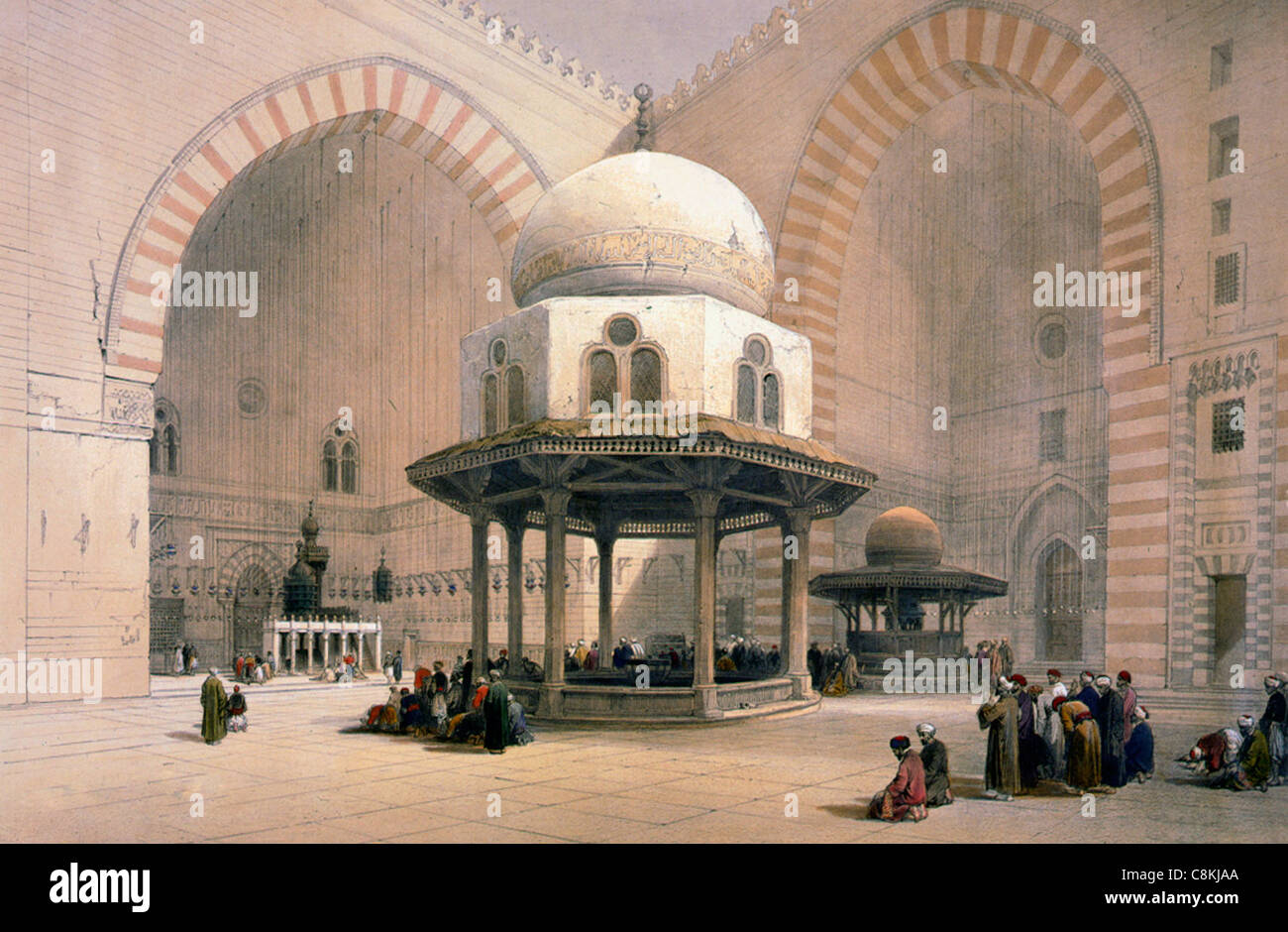Moschea del Sultano Hassan al Cairo, Egitto circa 1849 Foto Stock