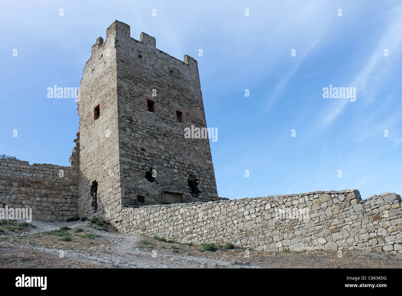Rovine dell antica fortificazione Feodossia Foto Stock