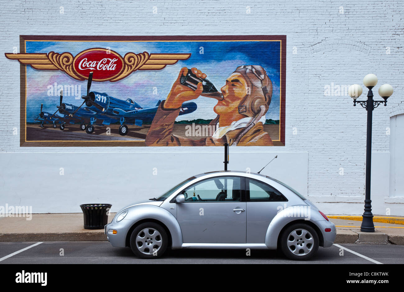 U.S.A. Illinois, Route 66, Pontiac, murales nelle strade della città Foto Stock