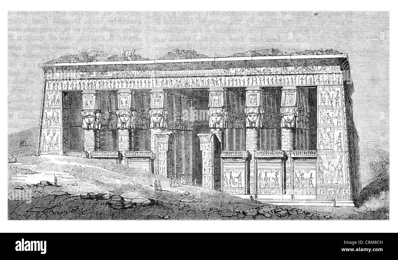 Dendera tempio complesso Antico Egitto egiziano Nome mattone di fango cappella sacrario Faraone Pepi I Hathor Tentyra culto pellegrinaggio Foto Stock