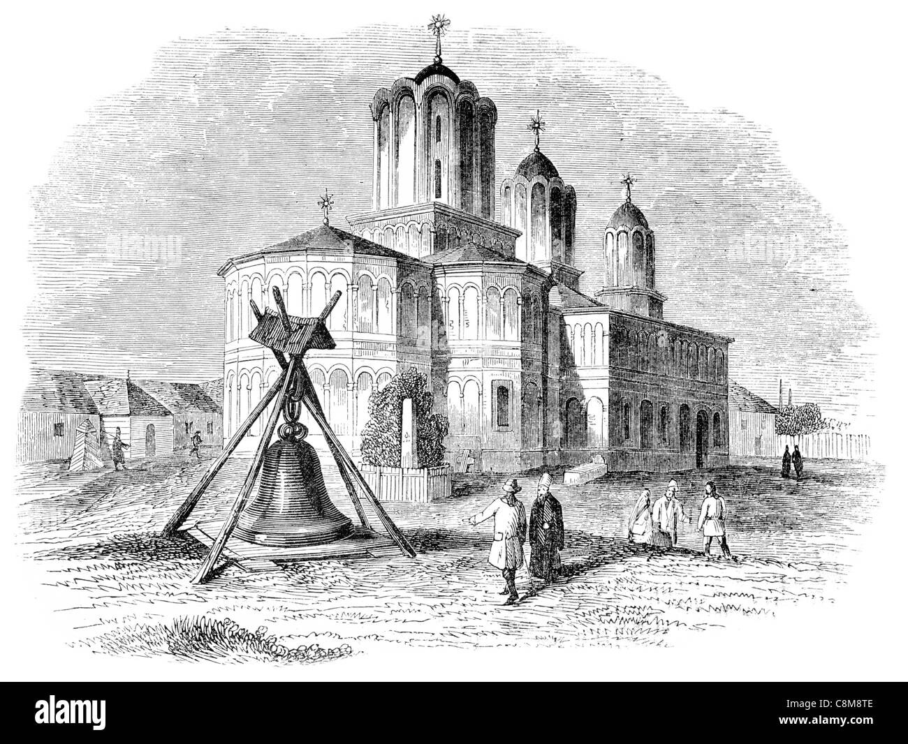 Russo chiesa greca a Bukharest Valacchia campanile della cappella di costruzione navata religione luogo di culto Foto Stock