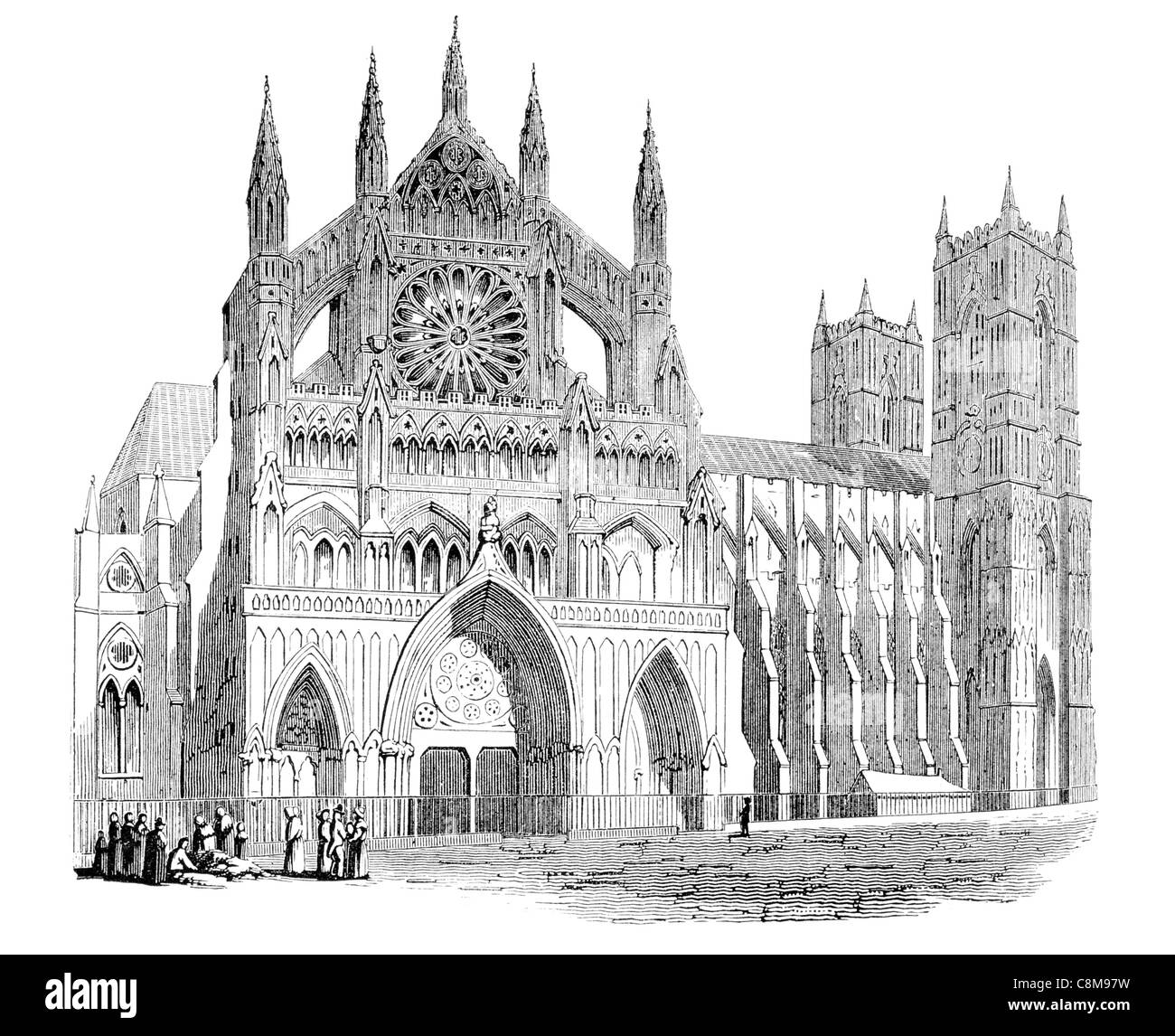 Transetto settentrionale entrata occidentale Chiesa Collegiata di San Pietro Abbazia di Westminster gotico interno London Regno Unito Foto Stock