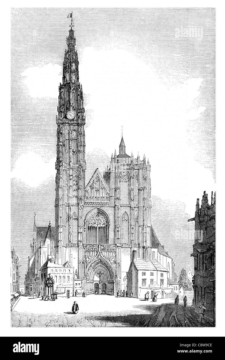 Cattedrale di Nostra Signora Cattolica Romana Anversa Belgio stile gotico Jan Pieter Appelmans Sito Patrimonio Mondiale Foto Stock