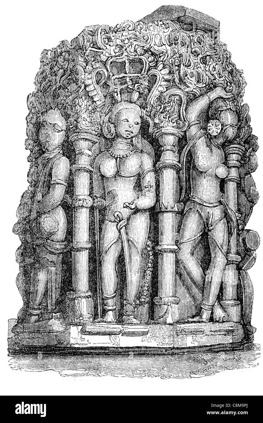 Hindoo idoli scolpiti British Museum sculture indiane scultura pietra indiane sculture in bronzo carving induismo buddismo Foto Stock