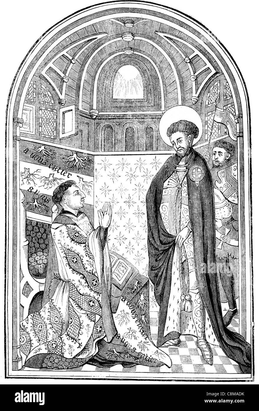 Il Duca di Bedford e St George religione religiosi Dio Gesù Cristo Messia chiesa culto preghiera pregare St saint santi vangelo Foto Stock