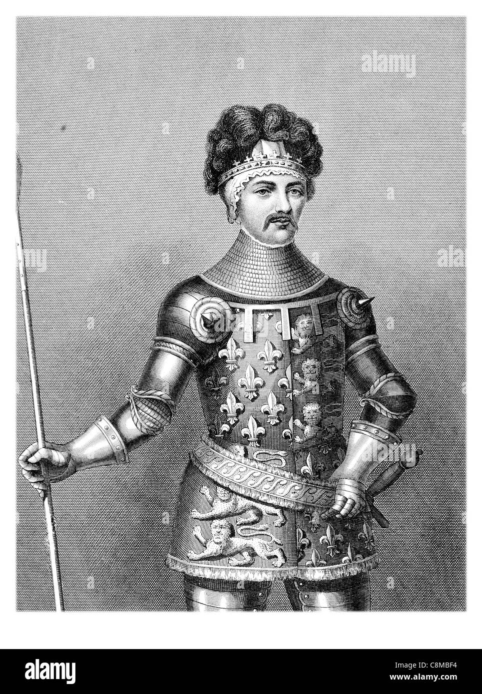 Black Prince Edward di Woodstock Galles Duca Cornwall Aquitaine 1330 1376 capo militare Crécy Poitiers prima Foto Stock