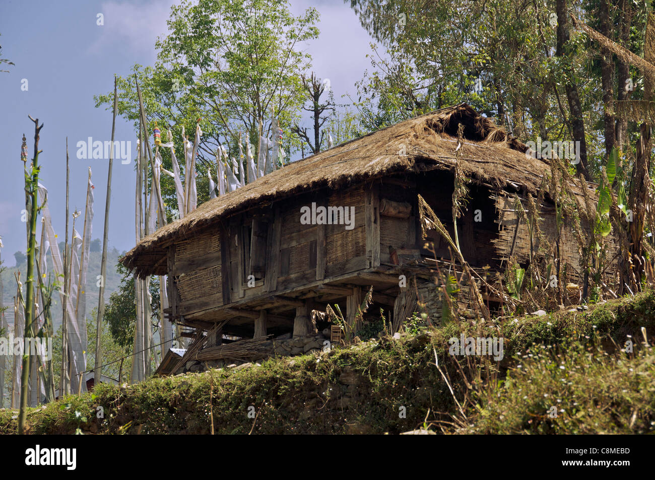 Vecchia casa Letcha sud del Sikkim India Foto Stock