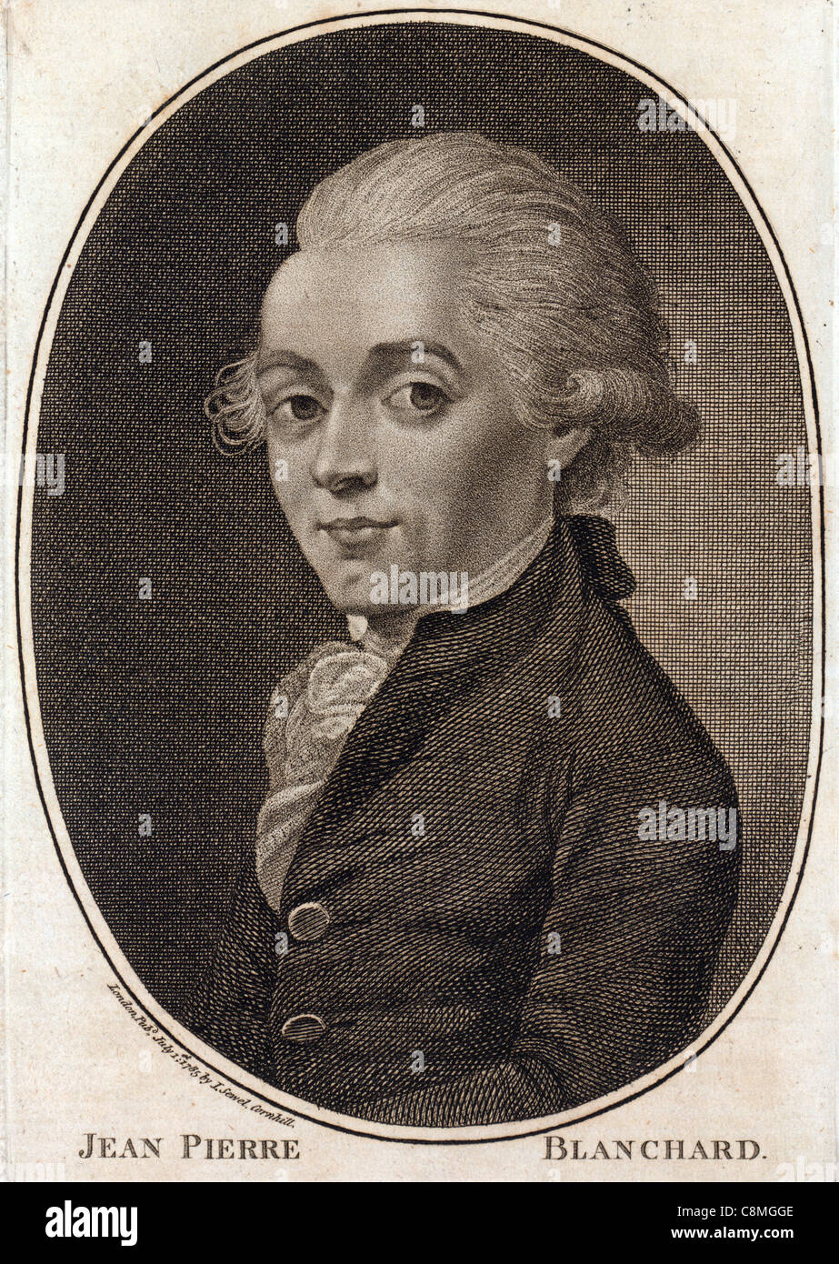 Jean-Pierre Blanchard, Jean Pierre François Blanchard, era un inventore francese e pioniere nel settore dell'aviazione e giri in mongolfiera. Foto Stock