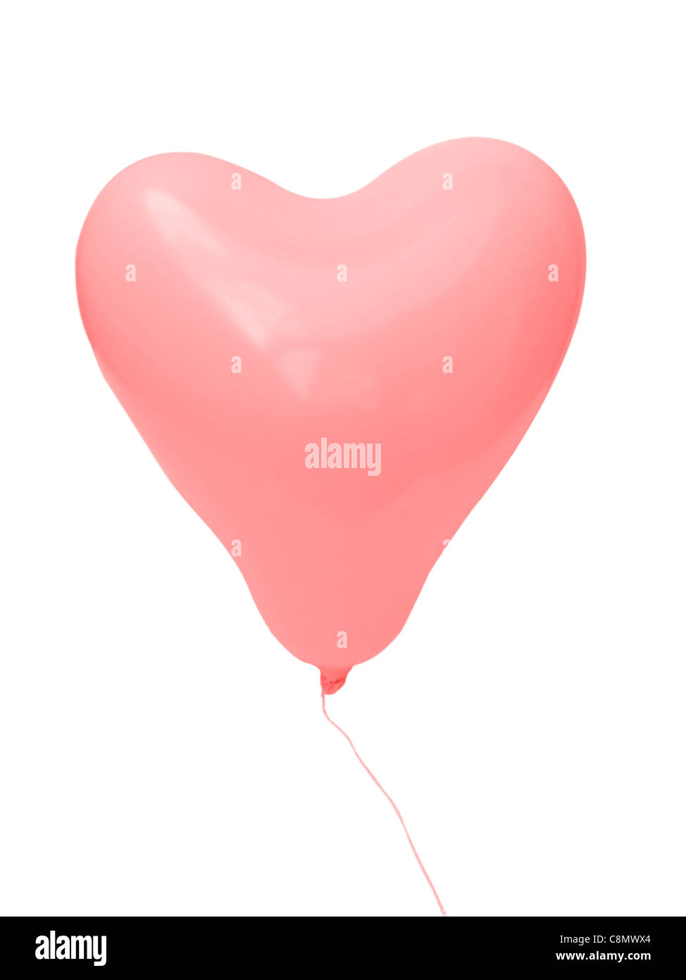 Cuore rosa-come il palloncino isolato su bianco Foto Stock