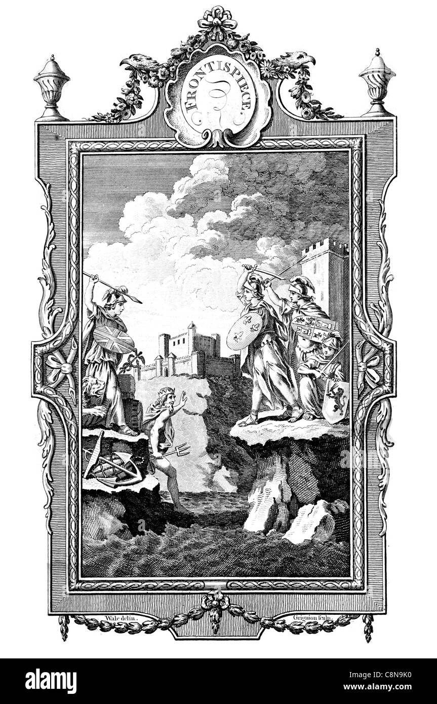 Pezzo Frontis Greco Romano Castello fort fortificazione bastion chateau cittadella cittadella bastione torretta conflitto guerra battaglia combattere Foto Stock