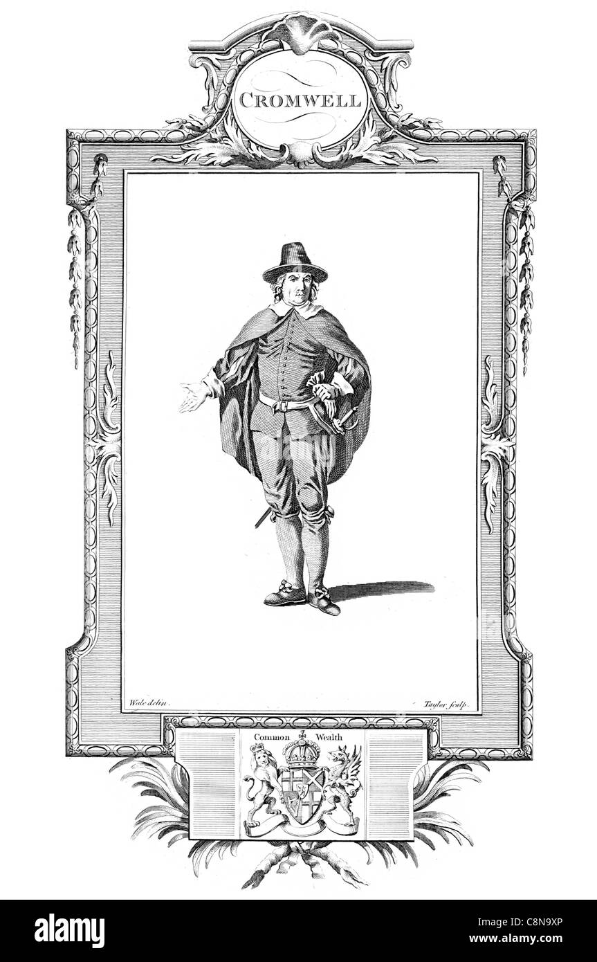 Oliver Cromwell 1599 1658 militari leader politico monarchia inglese Commonwealth repubblicano signore Protector commander Foto Stock