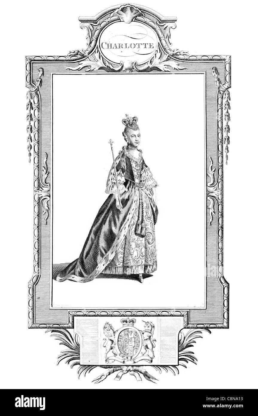 Charlotte di Mecklenburg-Strelitz regina consorte del Regno Unito il re George III electress Hannover Sacro Romano Impero Foto Stock