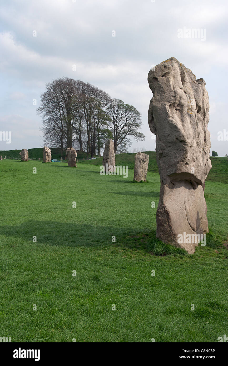 Gran Bretagna, Inghilterra, Wiltshire, Avebury, monoliti preistorici Foto Stock