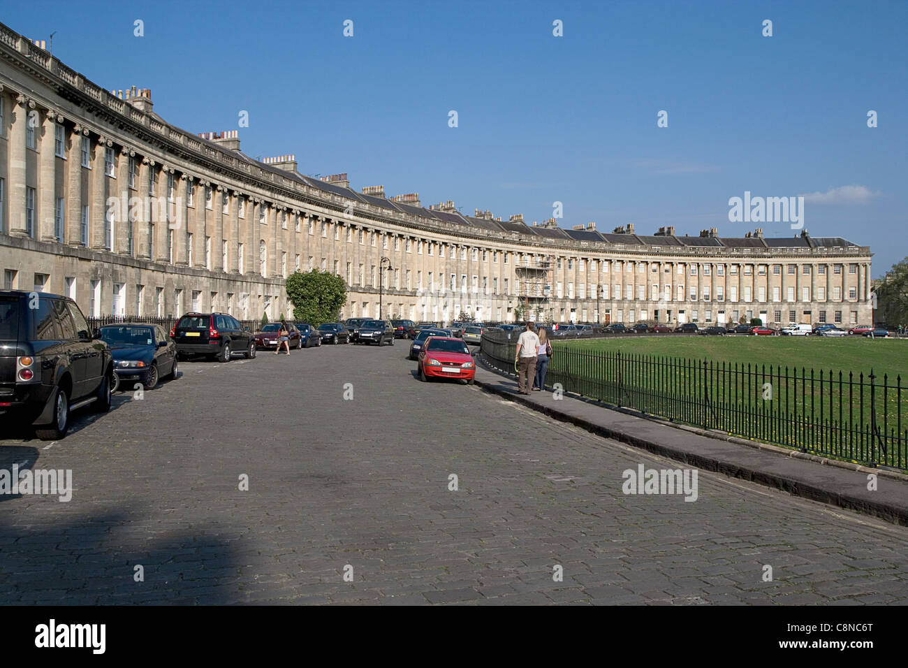 Gran Bretagna, Inghilterra, Somerset, bagno, il Royal Crescent, XVIII secolo crescent Foto Stock