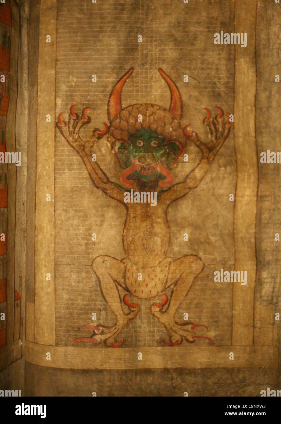 Il Diavolo. Illustrazione dal Codex Gigas noto anche come la Bibbia del diavolo, il più grande manoscritto medievale nel mondo. Foto Stock