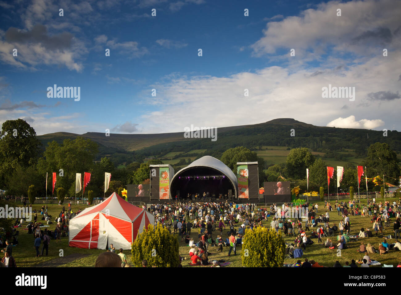 Il palco principale al Green Man Festival, 2011 Foto Stock
