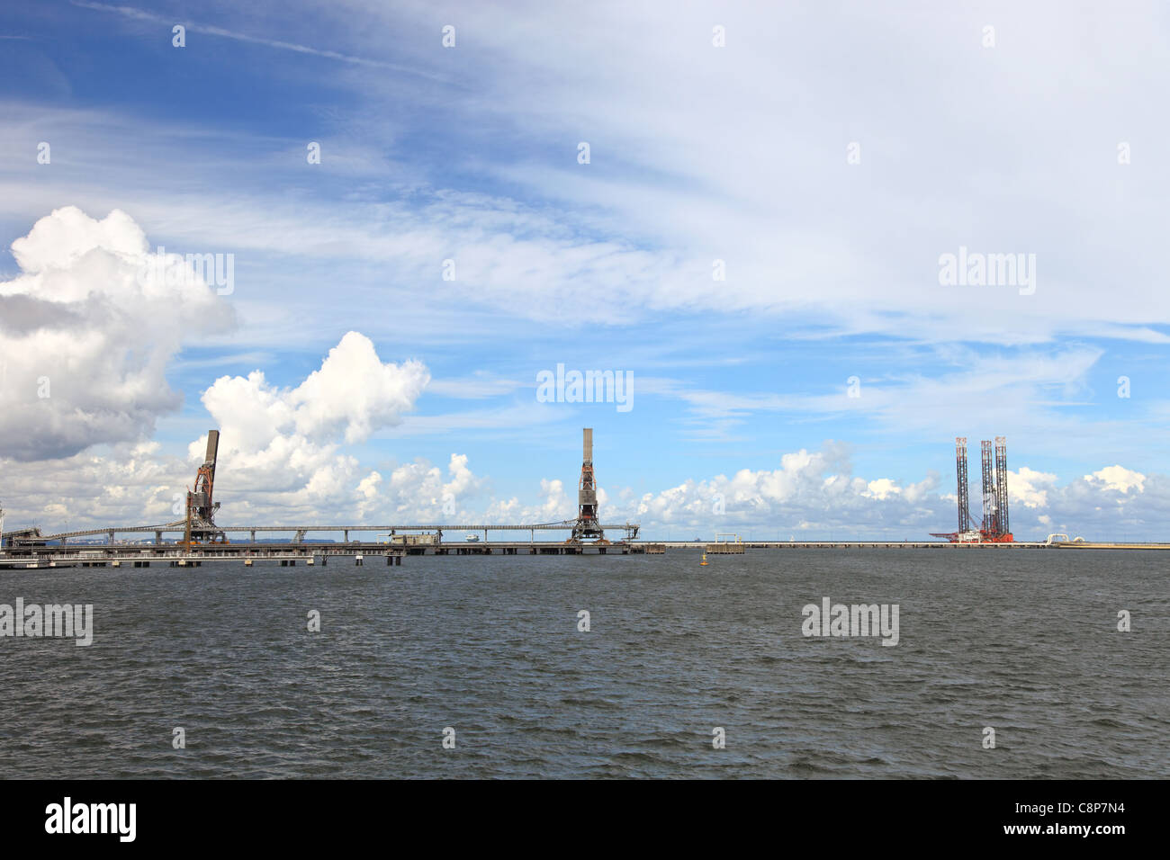 Vista della banchina porto di Danzica, Polonia. Foto Stock