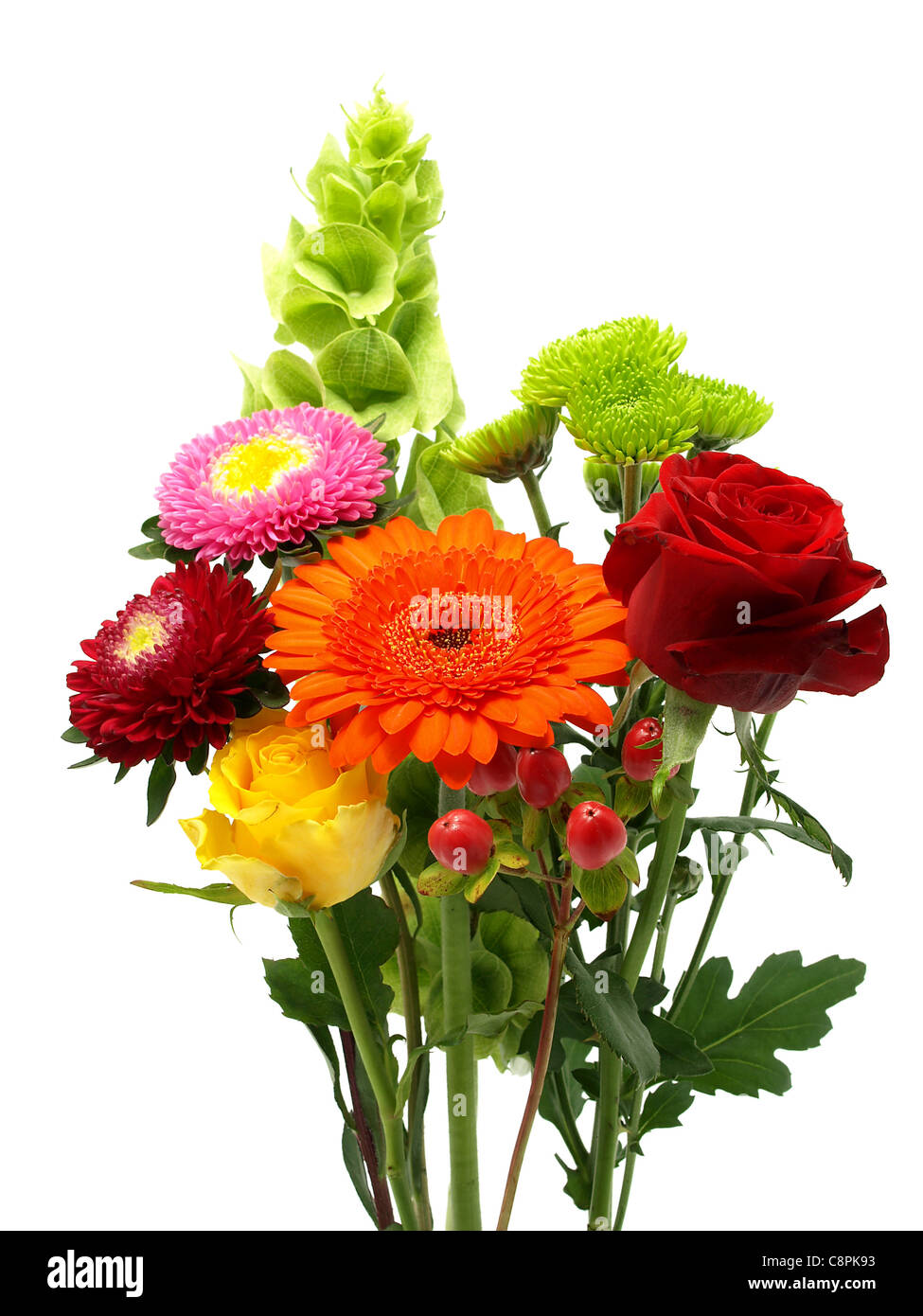 Fiori colorati bouquet isolato Foto Stock