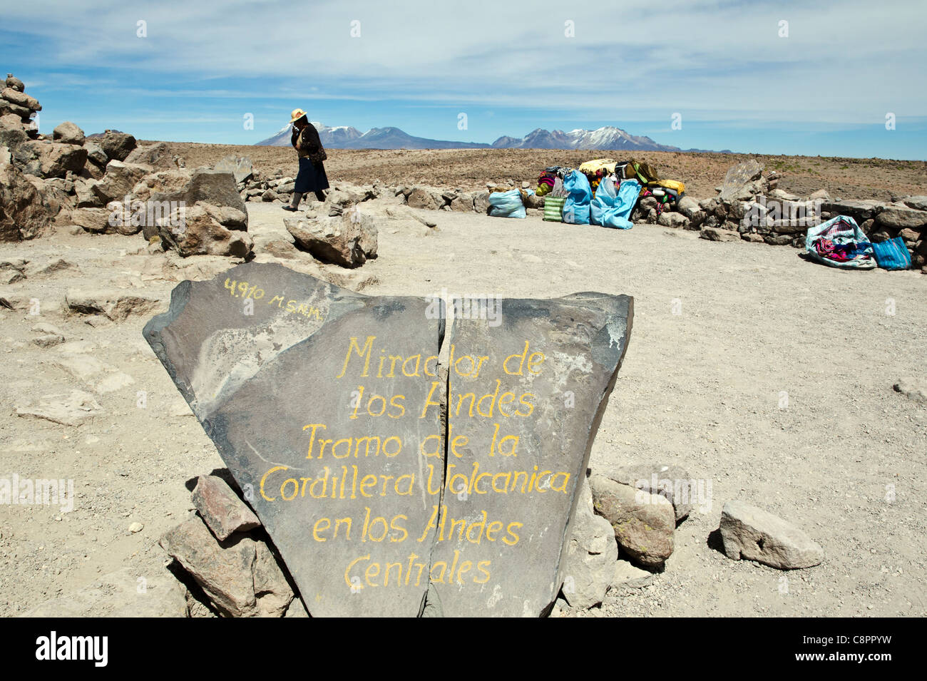 Mirador de los Andes Tramo de la Cordillera Volcánica en los Andes Centrales Perù Foto Stock