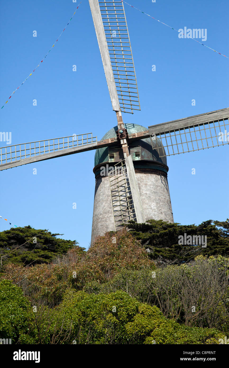Mulino a vento olandese al Golden Gate Park di San Francisco Foto Stock