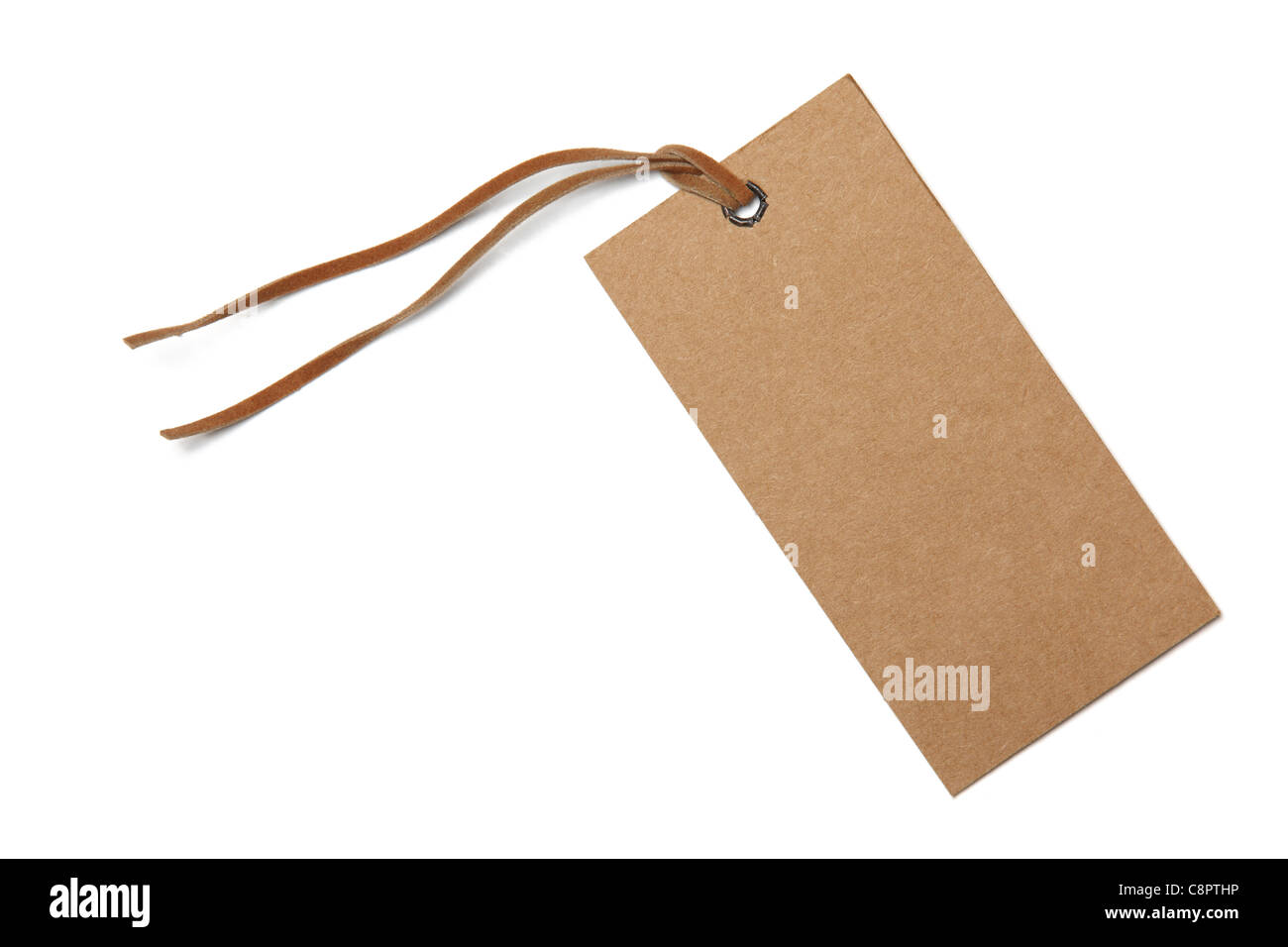 Prezzo cartellino o etichetta indirizzo stringa con isolati su bianco. Foto Stock Prezzo cartellino o etichetta indirizzo stringa con isolati su bianco. Foto Stock