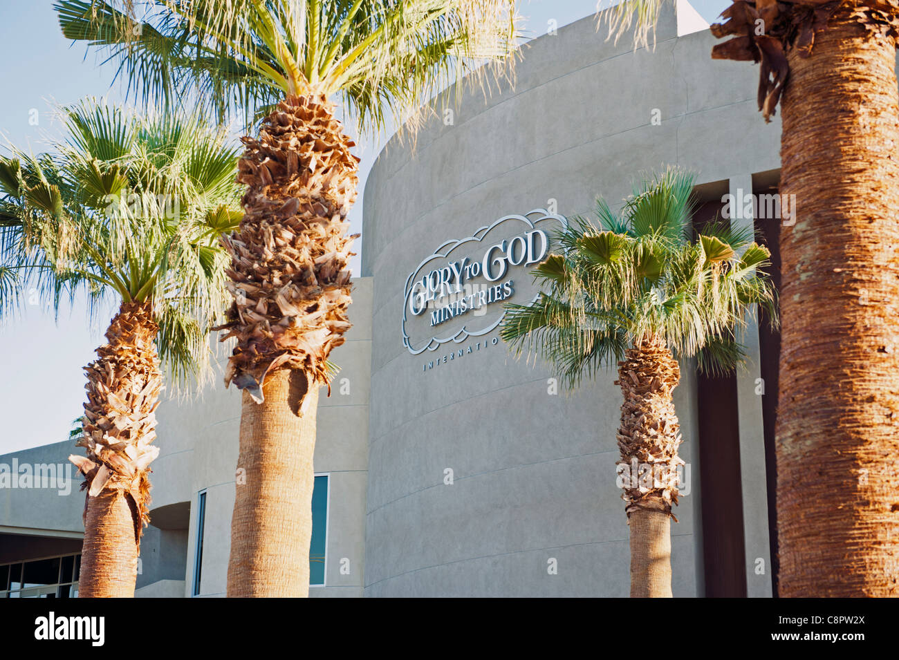 Una vista esterna su Gloria a Dio ministeri in Rancho Mirage, California Foto Stock