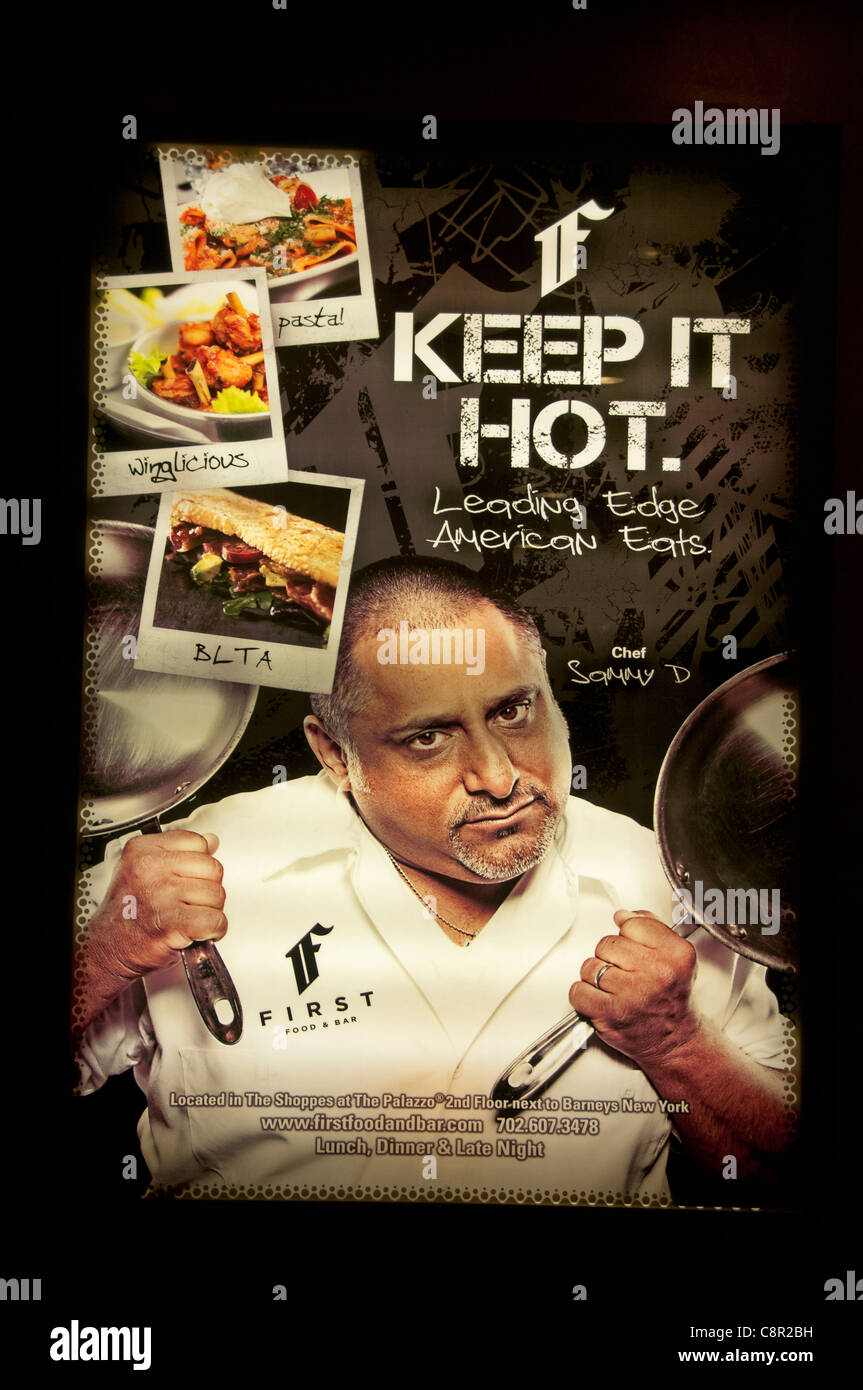 Tenere caldo prima Food Bar Chef Sonny D Ristorante Shoppes at il Palazzo New York Foto Stock