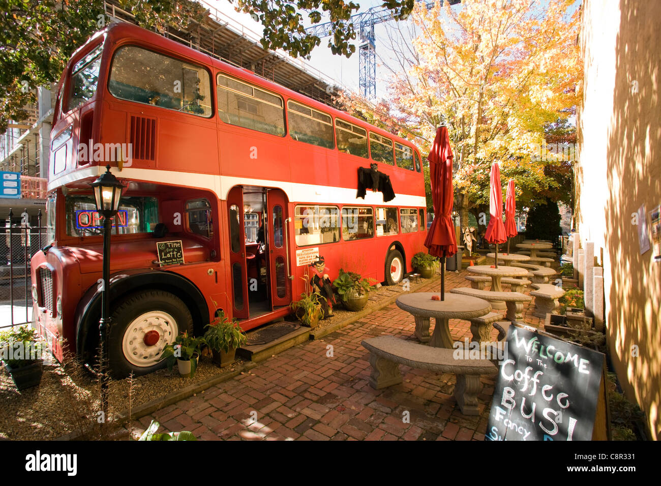 Bus di caffè - Asheville, North Carolina, STATI UNITI D'AMERICA Foto Stock