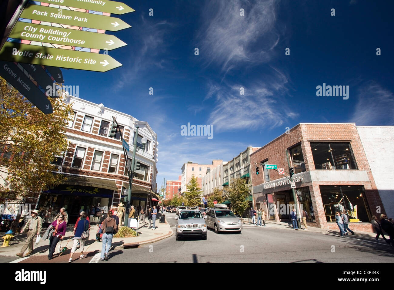 Downtown Asheville, North Carolina, STATI UNITI D'AMERICA Foto Stock