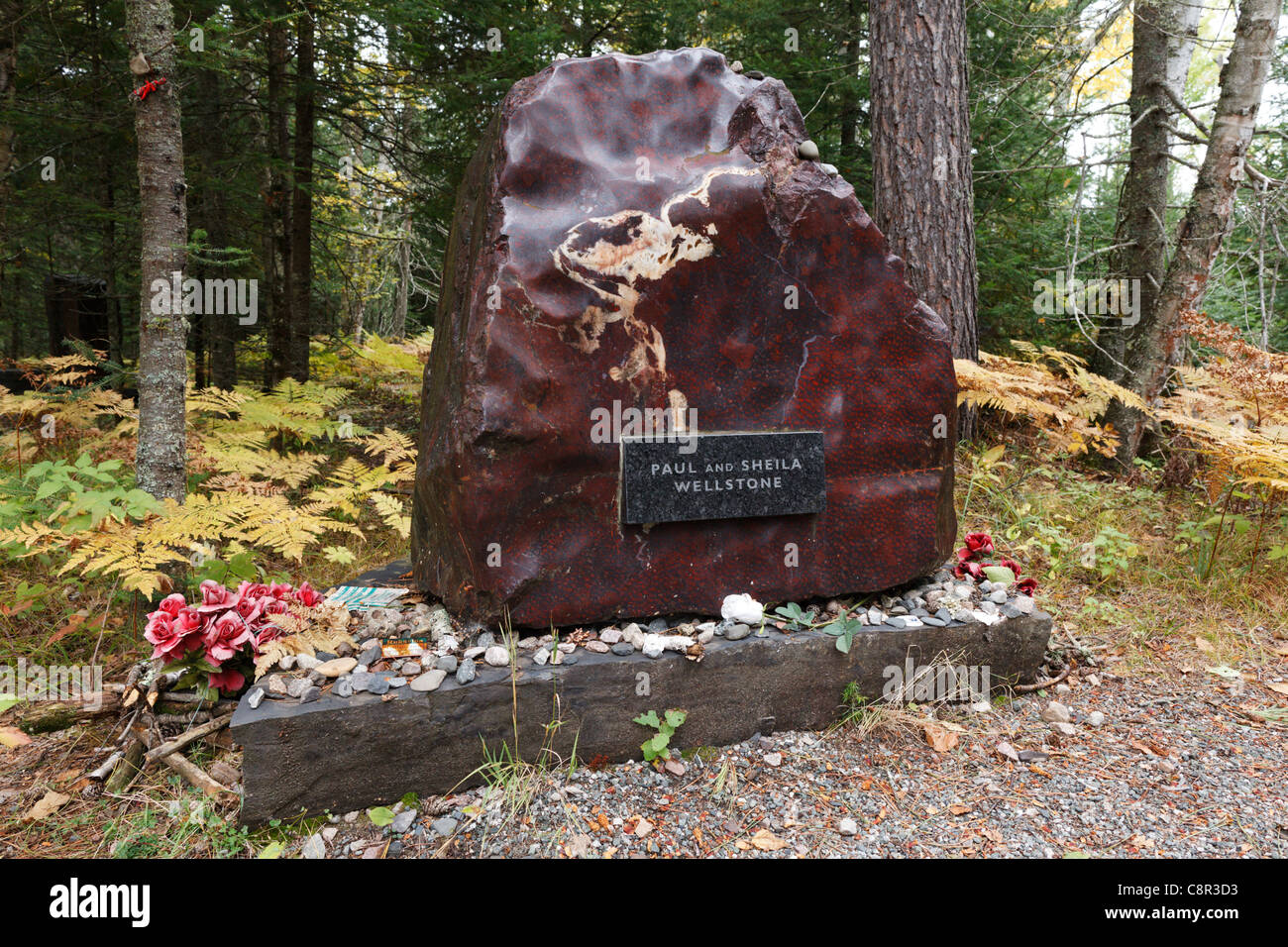 Il Paolo e Sheila Wellstone Memorial vicino Eveleth nel nord del Minnesota. Noi Senatore democratico ucciso in un incidente aereo 2002. Foto Stock