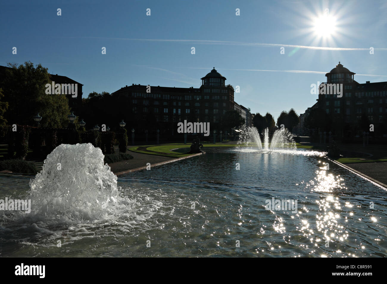 Federico Fontana Park, Mannheim Baden Wurttemberg Germania Foto Stock