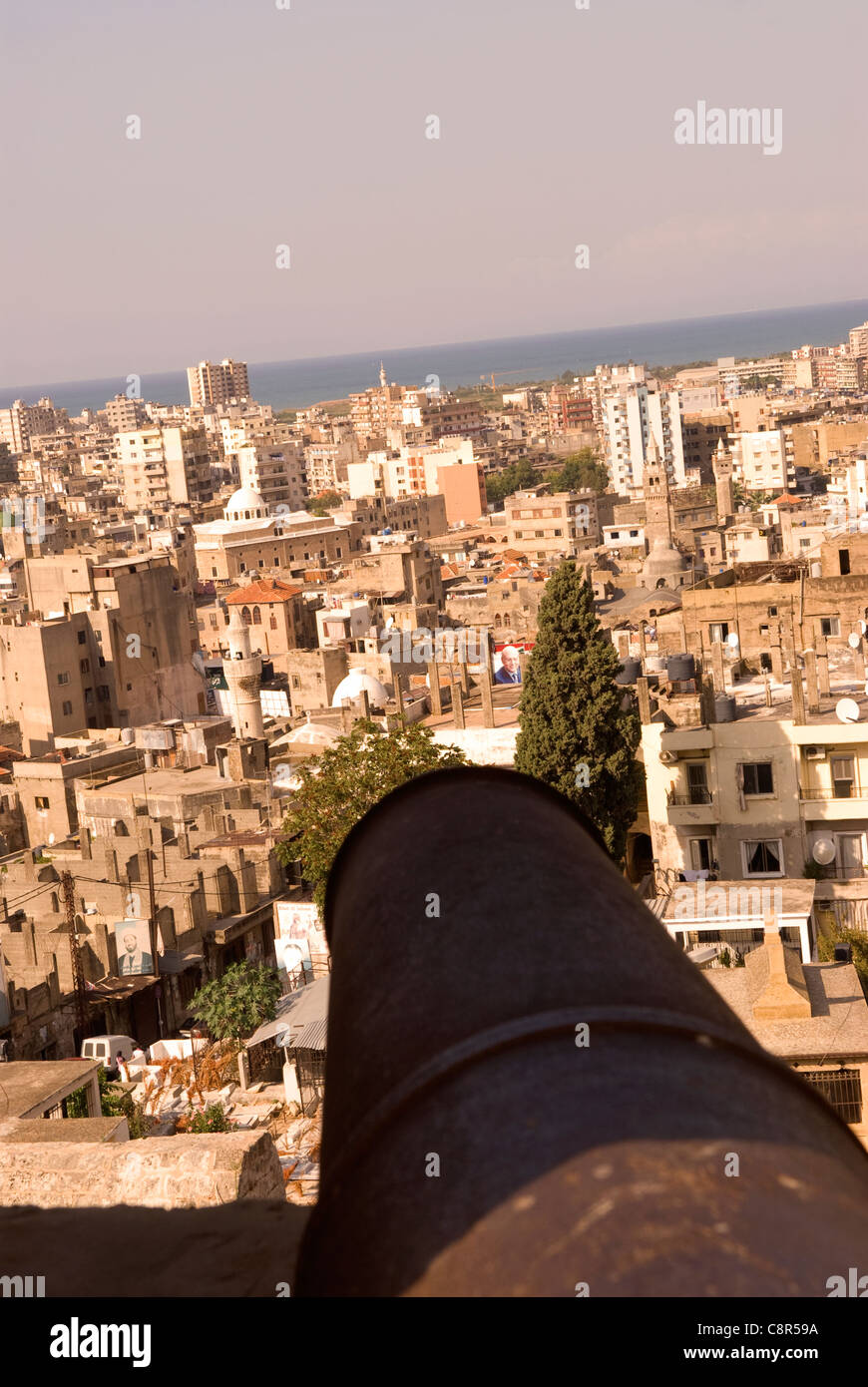 Vista sul Libano la seconda città di Tripoli dalla cittadella di Raymond de St Gilles, Tripoli, nel nord del Libano. Foto Stock