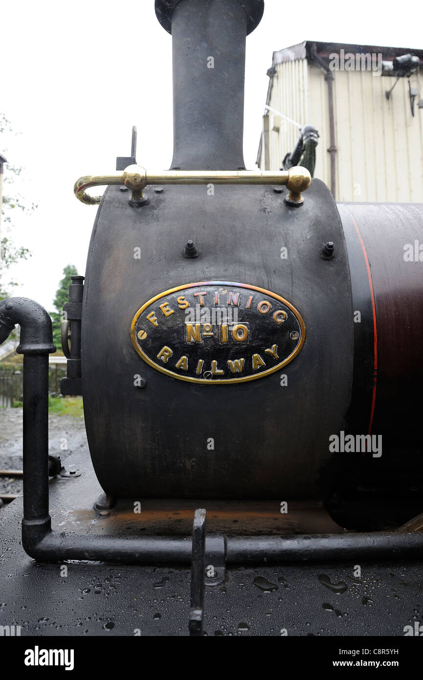 Merddin emrys double Fairlie locomotiva a vapore welsh highland railway Ffestiniog railway gwynedd in Galles Foto Stock