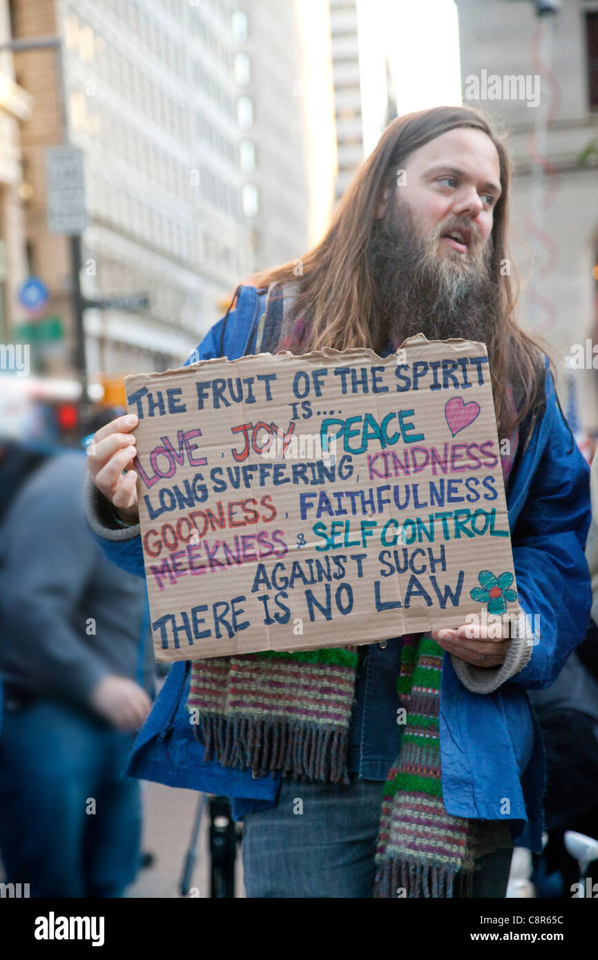 Occupare Wall Street manifestanti Foto Stock