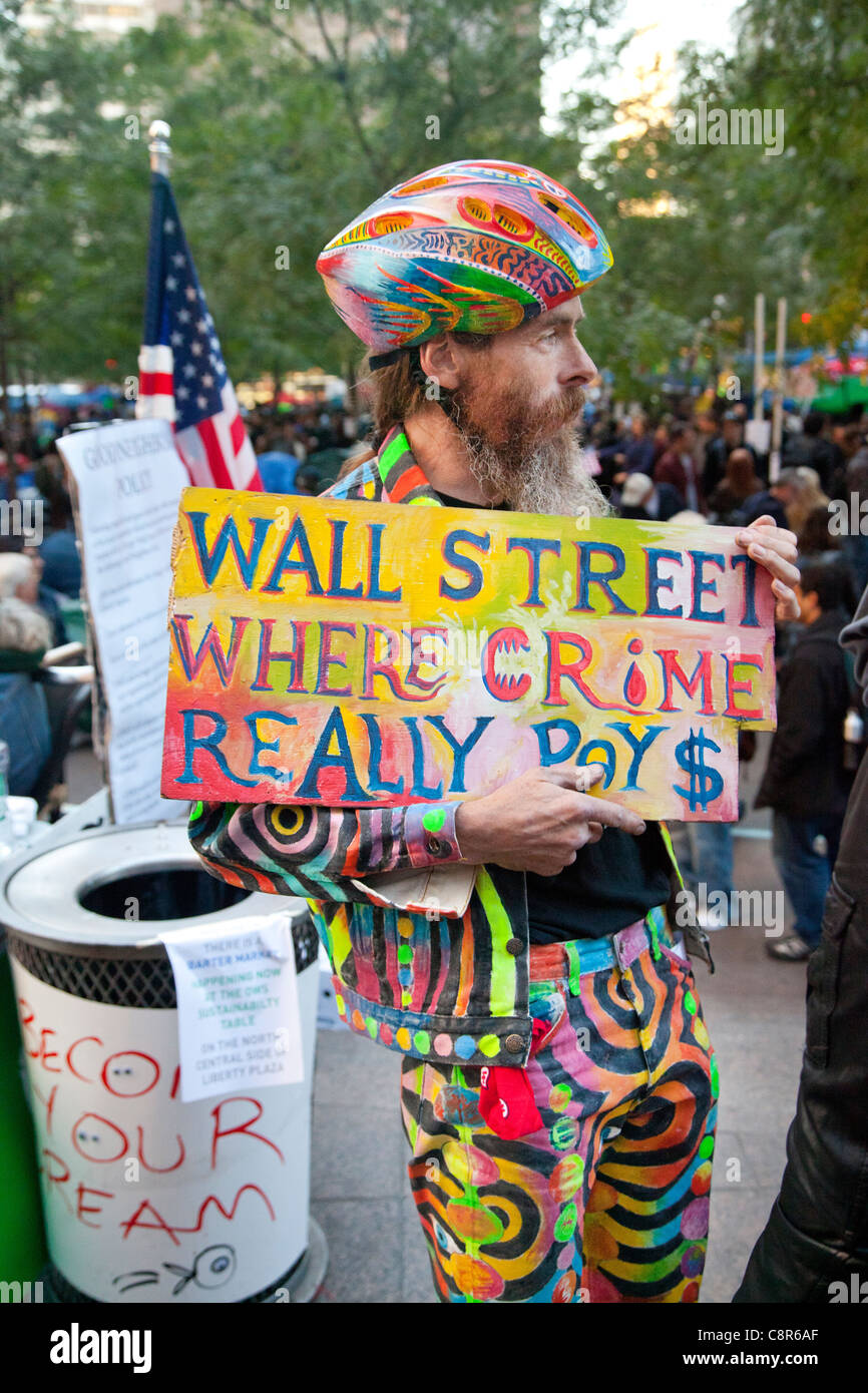 Occupare Wall Street manifestanti Foto Stock