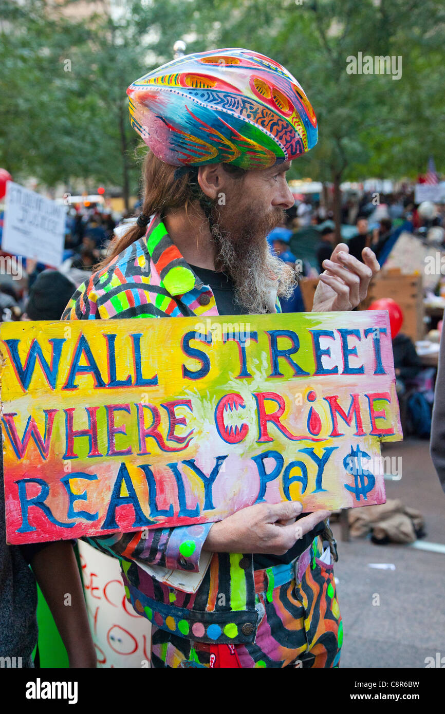 Occupare Wall Street manifestanti Foto Stock