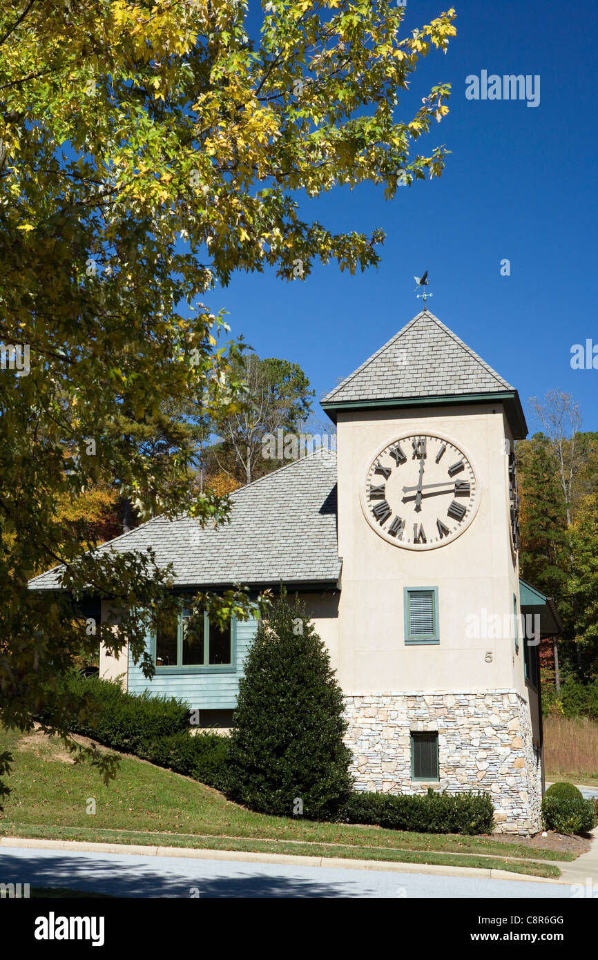 Torre dell'orologio di Straus Park - Brevard, North Carolina, STATI UNITI D'AMERICA Foto Stock