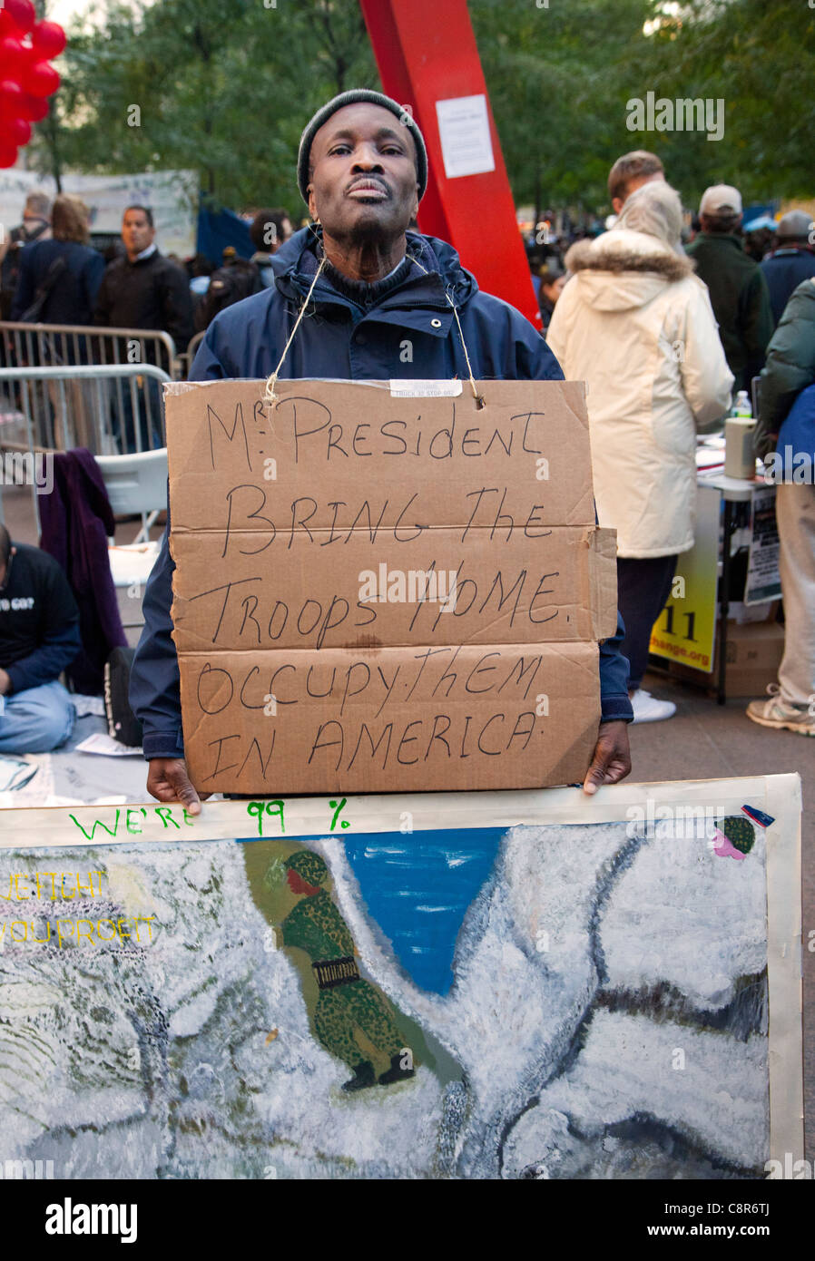 Occupare Wall Street manifestanti Foto Stock