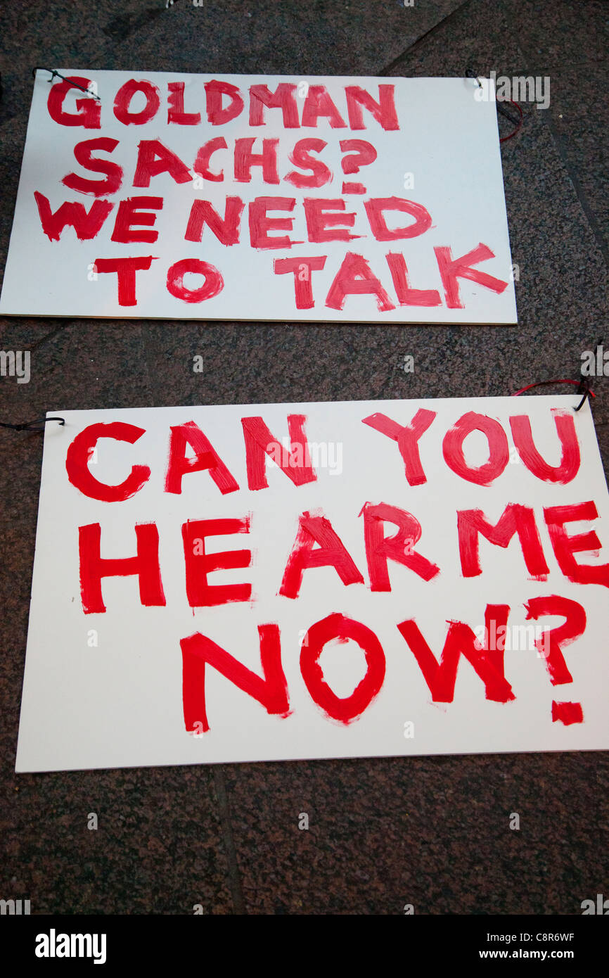 Occupare Wall Street manifestanti Foto Stock