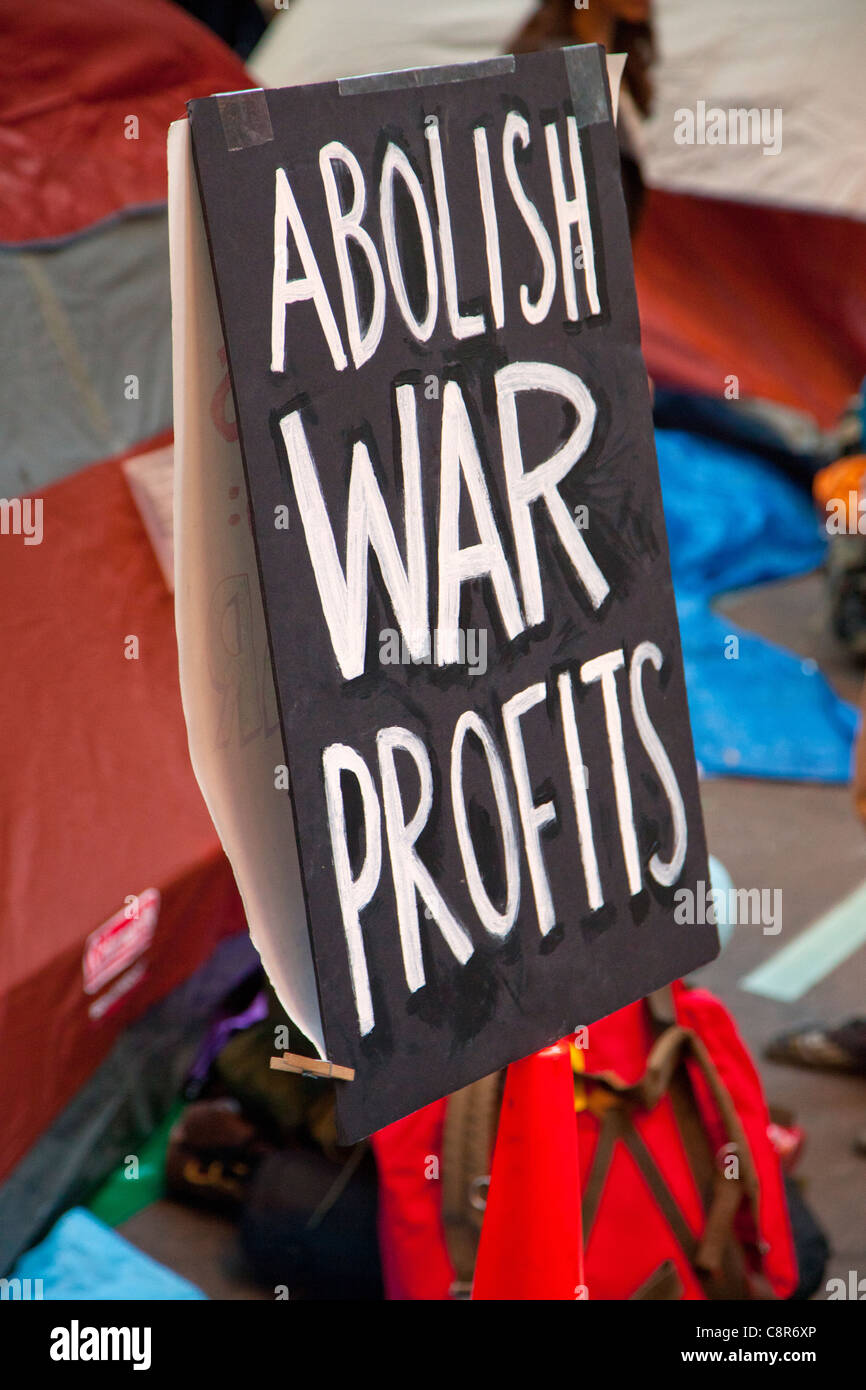 Occupare Wall Street manifestanti Foto Stock