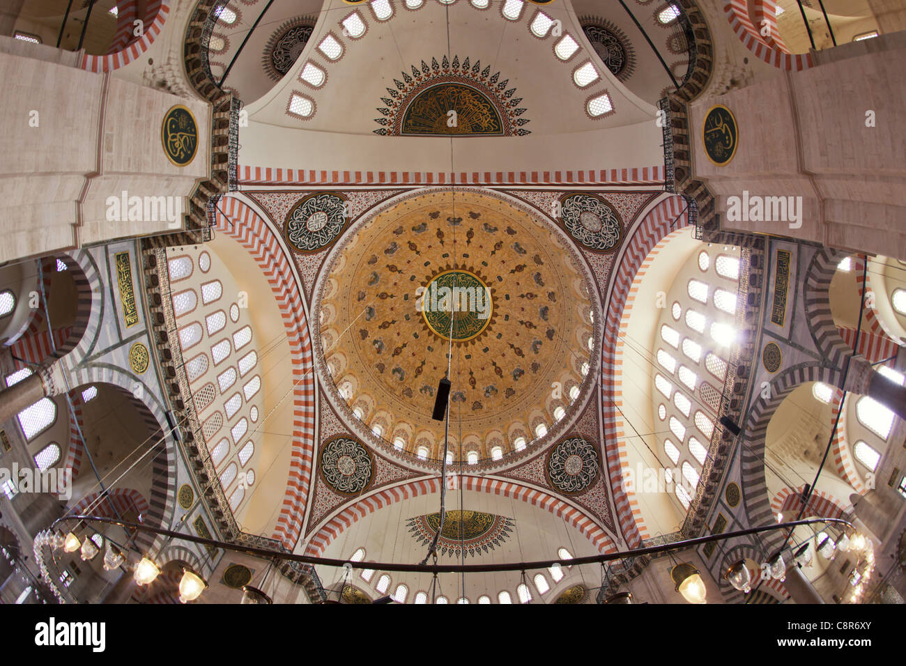 Interno della Moschea Suleymaniye, Istanbul, Turchia , in Europa, Foto Stock