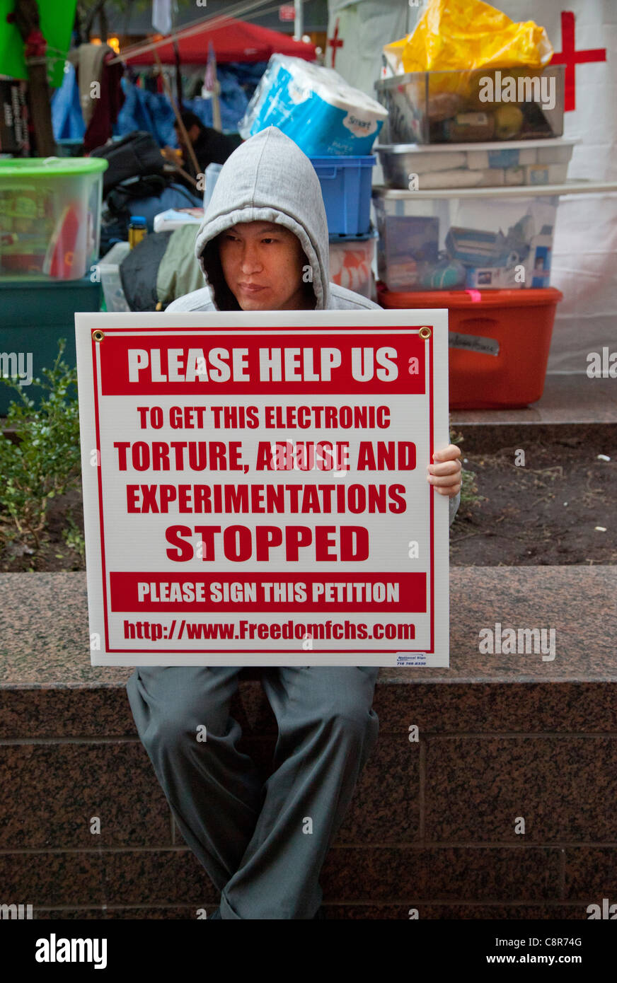 Occupare Wall Street manifestanti Foto Stock