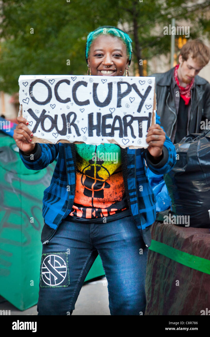 Occupare Wall Street manifestanti Foto Stock