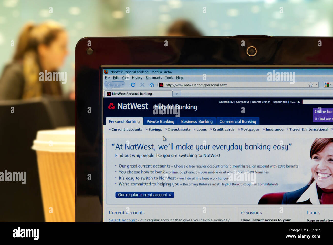 La Natwest sito shot in una caffetteria ambiente (solo uso editoriale: -print, TV, e-book e Redazione sito web). Foto Stock