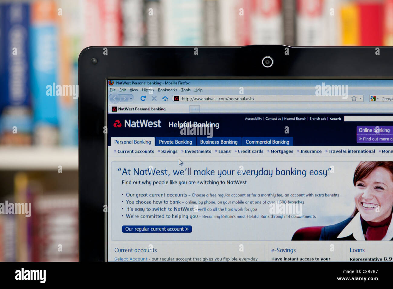 La Natwest sito sparato contro una libreria sullo sfondo (solo uso editoriale: -print, TV, e-book e Redazione sito web). Foto Stock