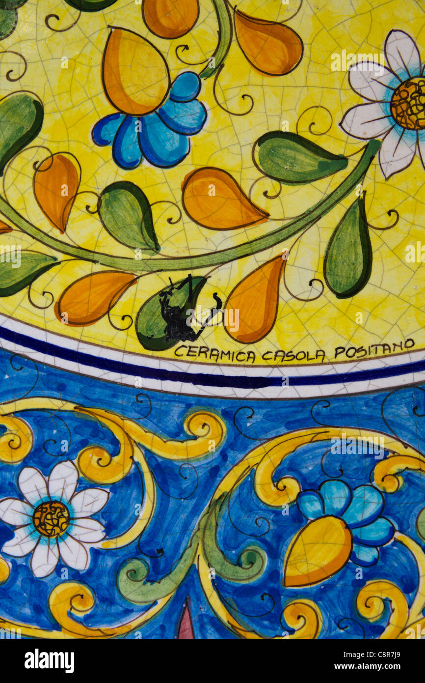 Positano ceramica decorata in ceramica dettaglio " Costiera Amalfitana " riviera italiana Foto Stock