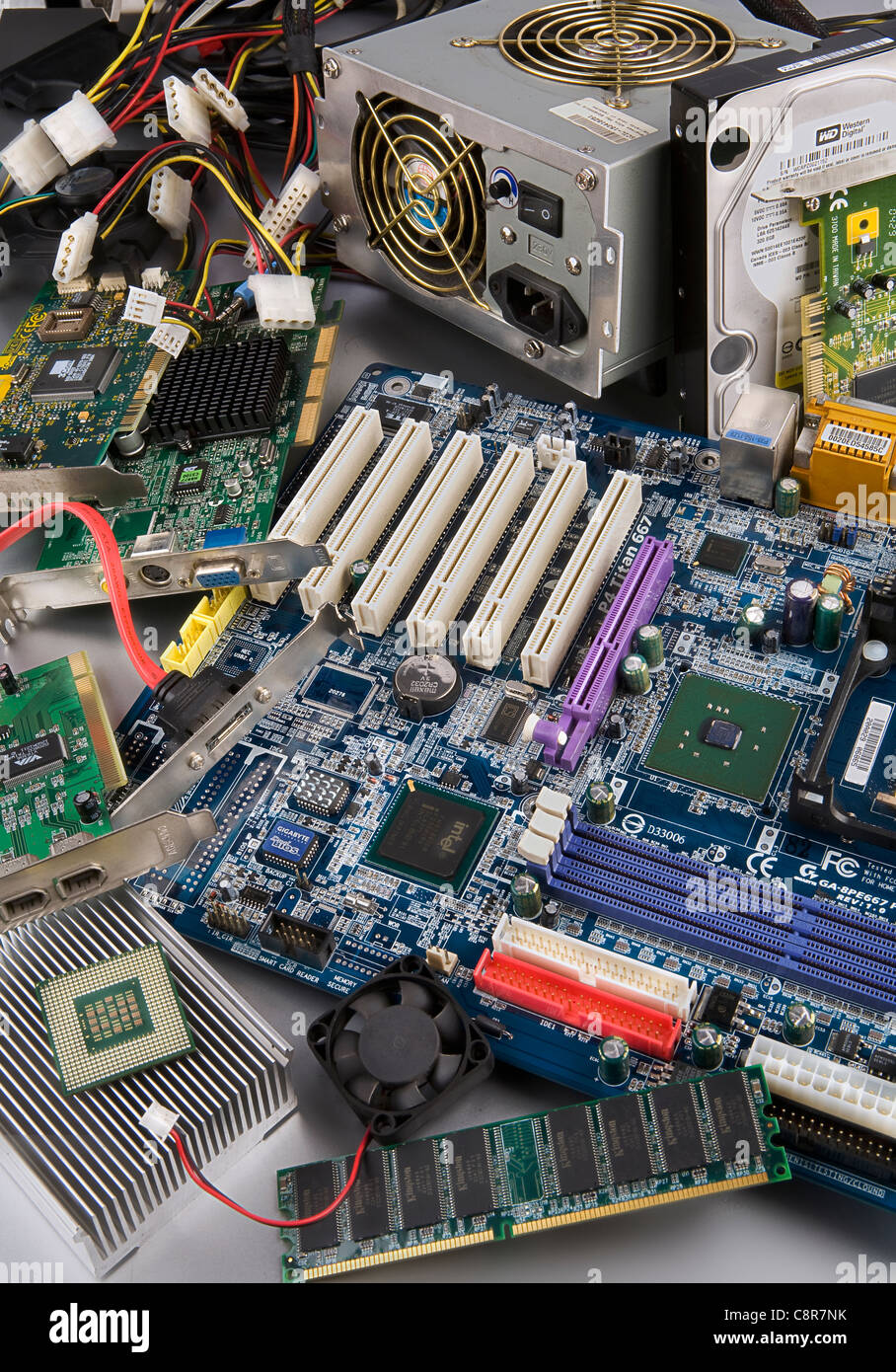 Vecchi componenti del computer Foto Stock